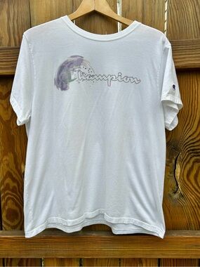 Champion Girls' Solid Graphic T-Shirt Classic Large Original Shirt Sz. XL